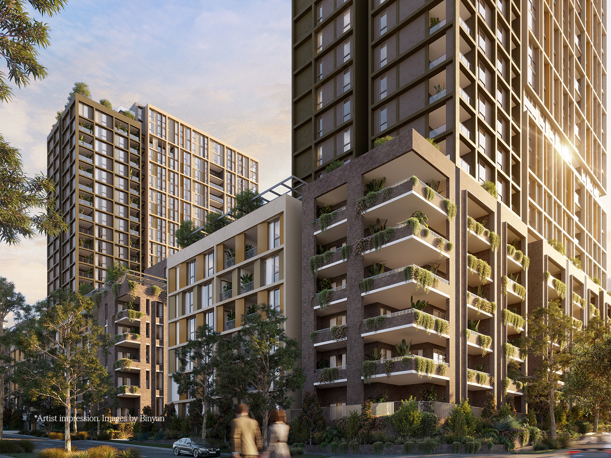 Wide city rooftop scene during clear daylight